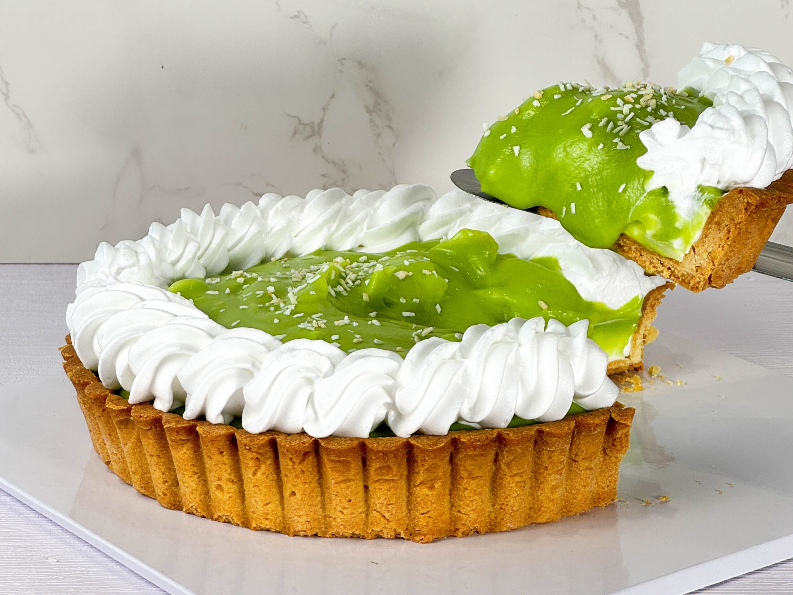 Young Coconut Pandan Custard Cream Tart