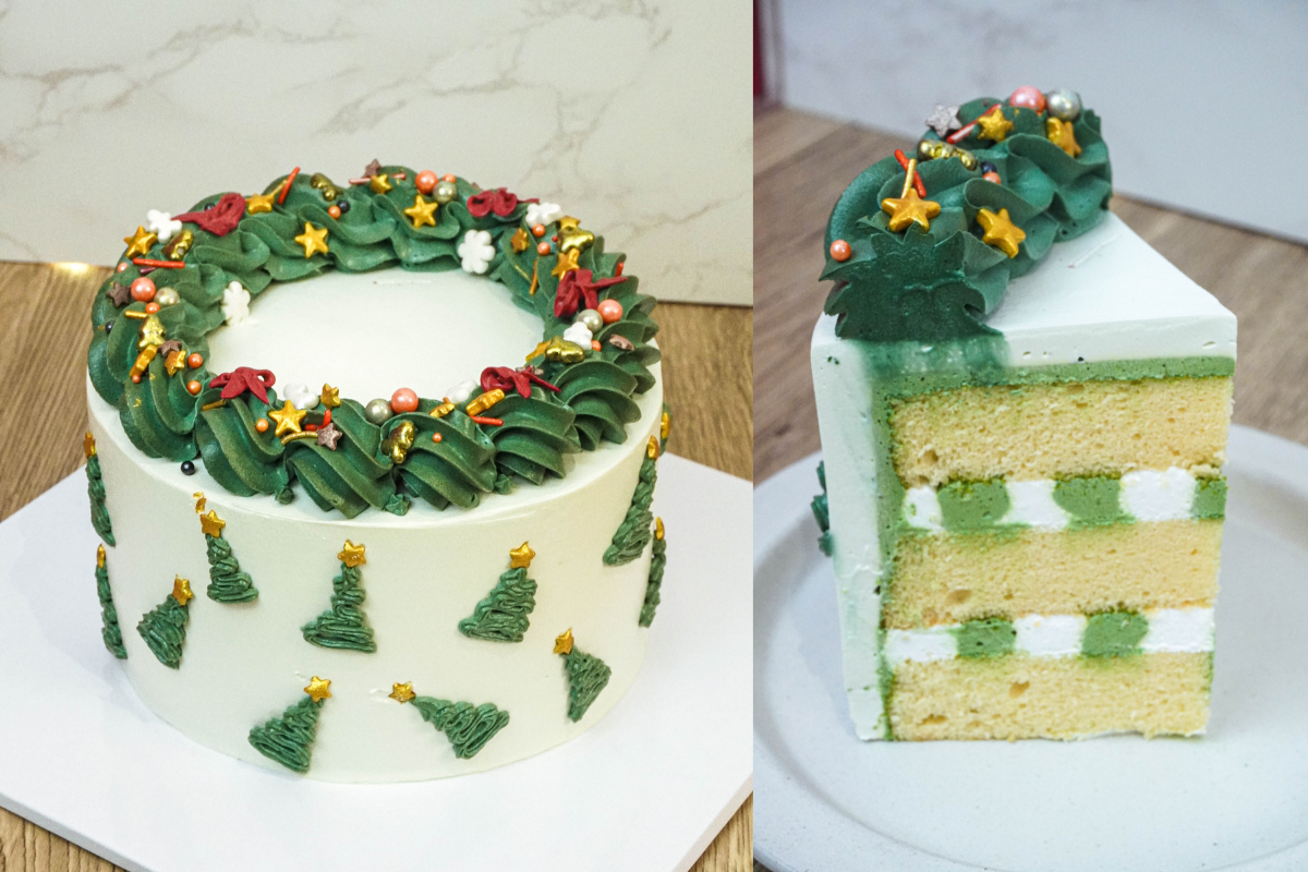 เค้กช่อดอกไม้คริสต์มาส